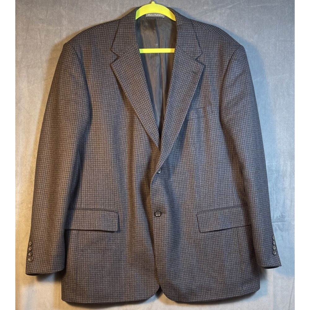 OSCAR DE LA RENTA Vintage Houndstooth 46R WOOL CASHMERE Blazer Sport Suit‎ Coat